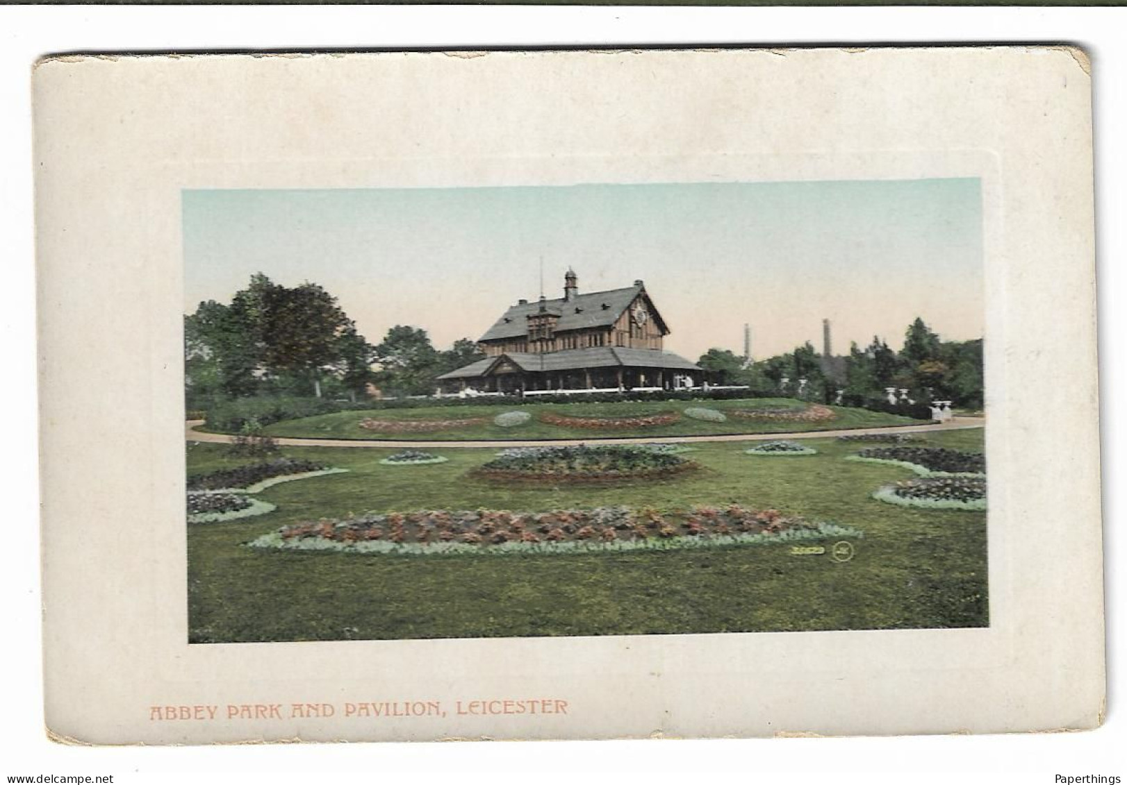 Postcard, Leicestershire, Leicester, Abbey Park And Pavilion, Building, Landscape. - Leicester