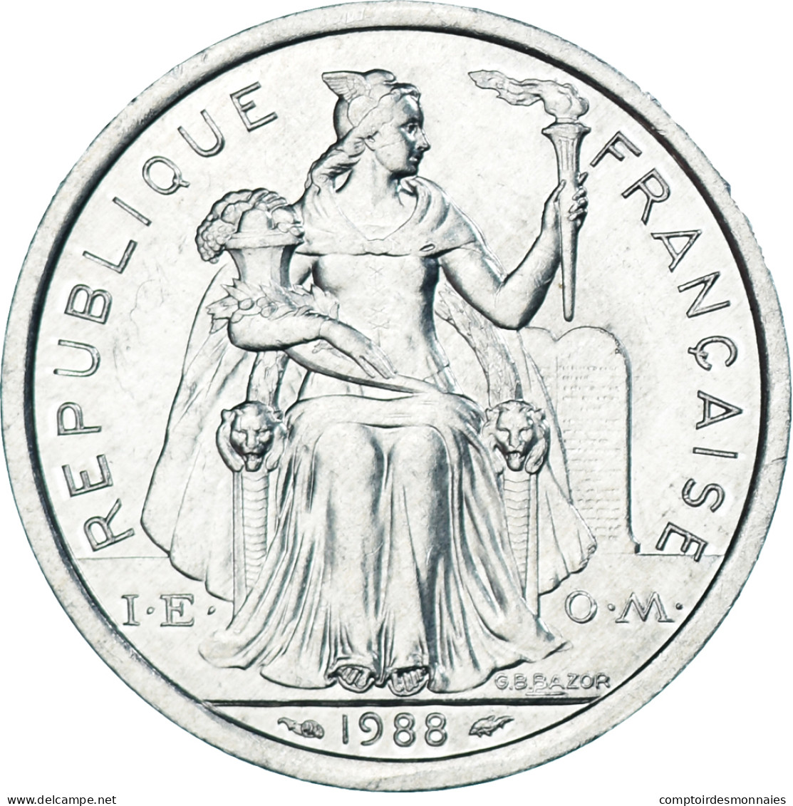 Monnaie, Polynésie Française, 2 Francs, 1988, Paris, TTB, Aluminium, KM:10 - Frans-Polynesië