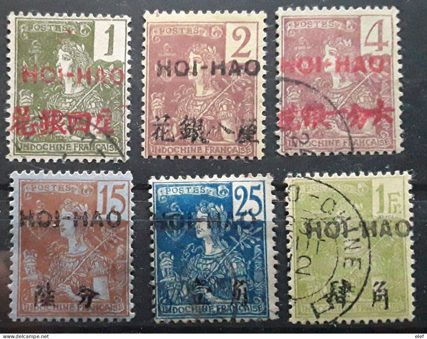 HOI HAO 1906, Type Grasset, 6 Timbres Neufs * Et Obl,  Yvert No 32,33,34,37,39,45, TB - Autres & Non Classés