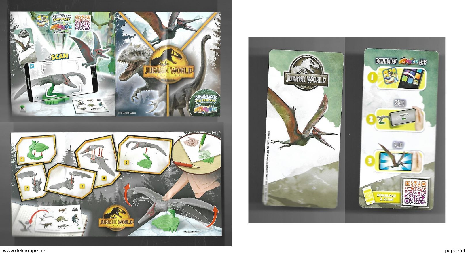 Kinder Gran Sorpresa 2023 - Cartina Jurassic World + Card - Instrucciones