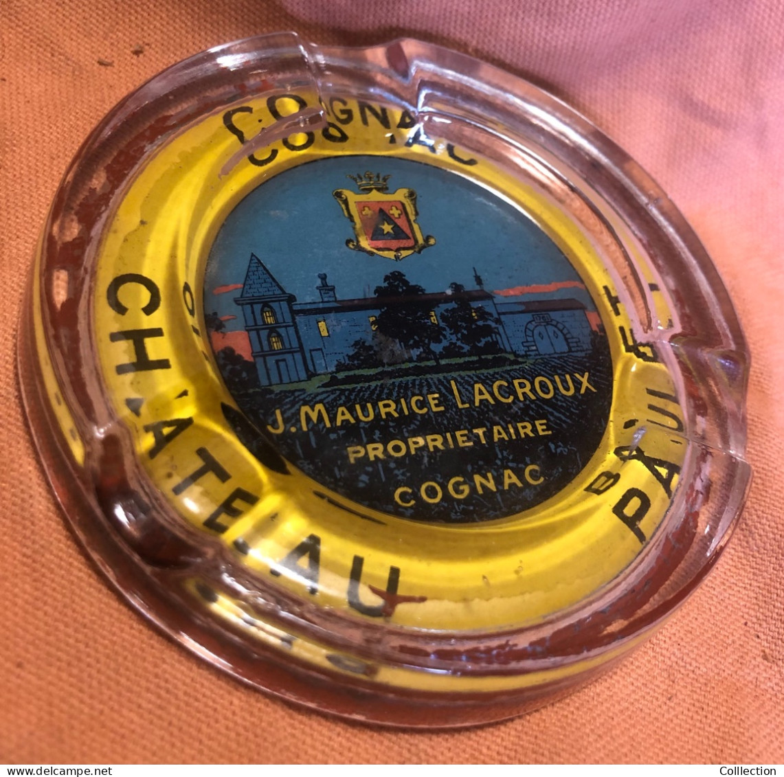 Cendrier Cognac Château Paulet En Verre 10cm  Etat Voir Photos - Other & Unclassified