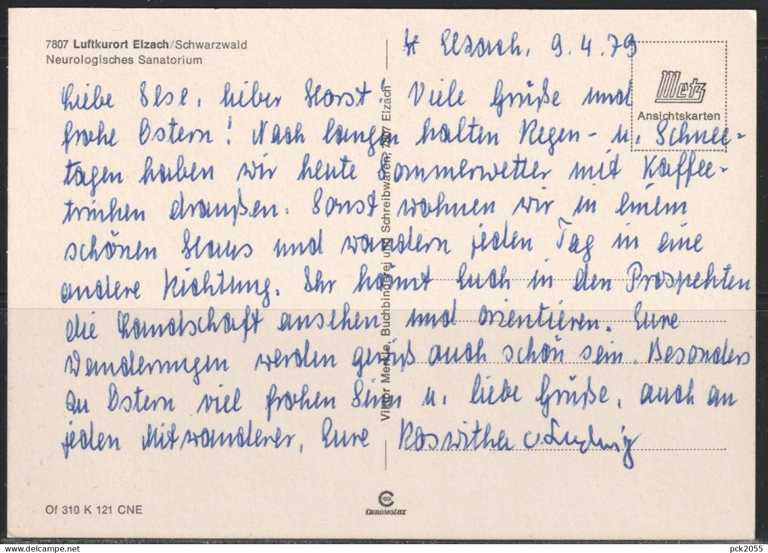 Elzach Neurologisches Sanatorium  1979 Gebraucht ( AK 3318) Günstige Versandkosten - Elzach