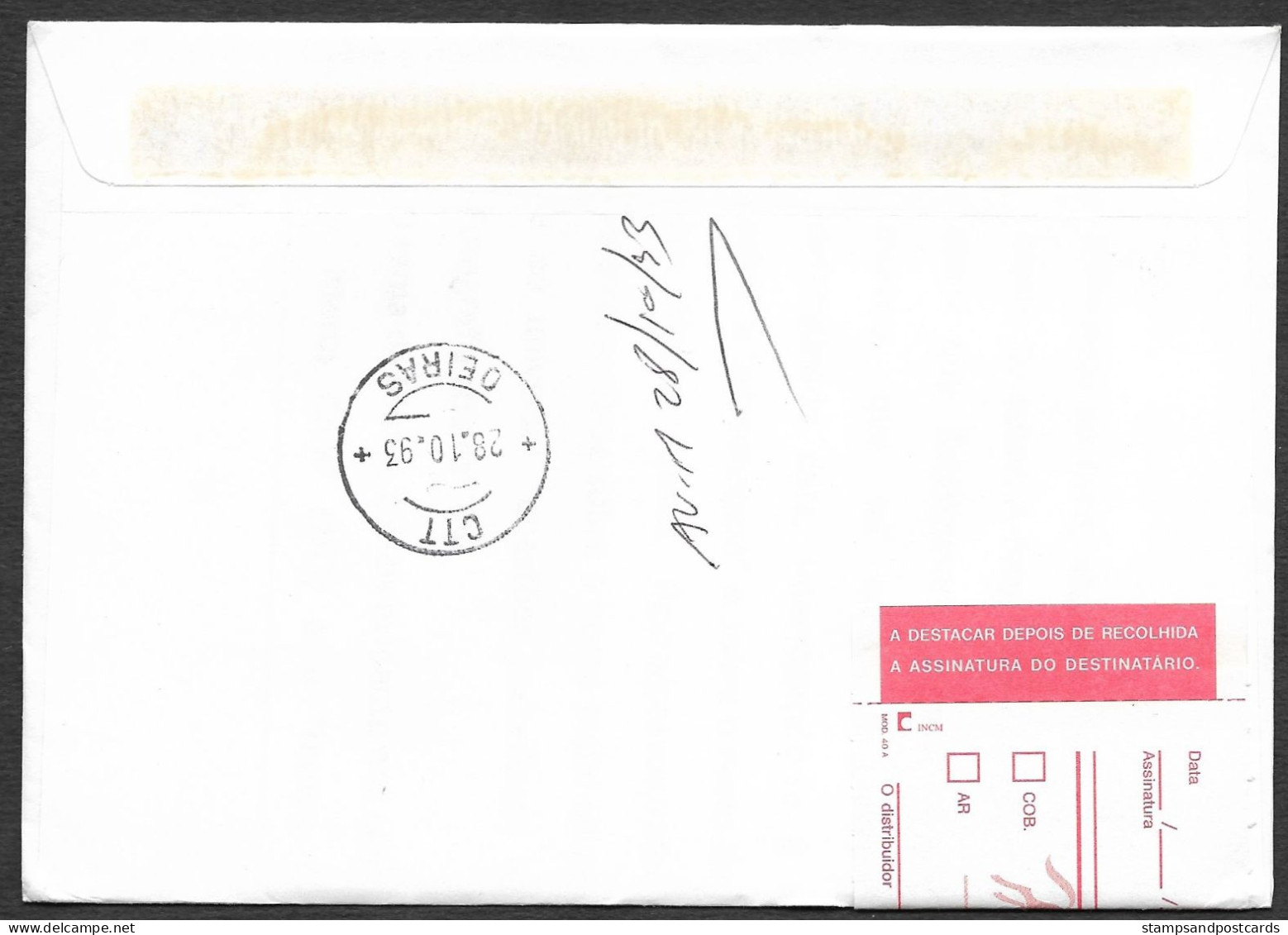 Portugal Lettre Recommandée Cachet Commemoratif 1993 Santo Tirso Conde De São Bento R Cover Event Postmark - Flammes & Oblitérations