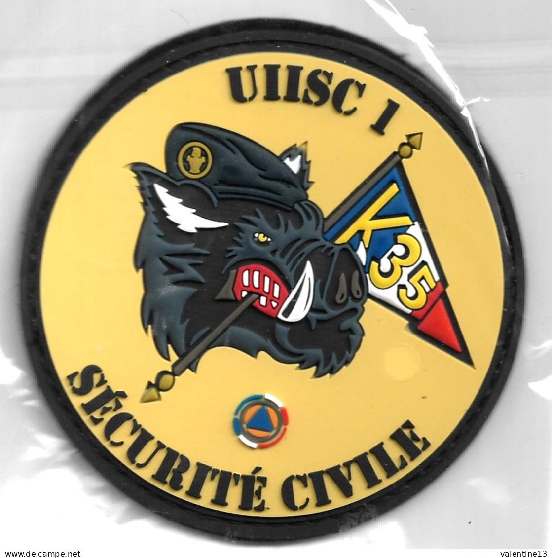 Ecusson PVC SECURITE CIVILE UIISC 1 Unité D Instruction Et D 'Intervention De La Sécurité Civile 1 - Feuerwehr