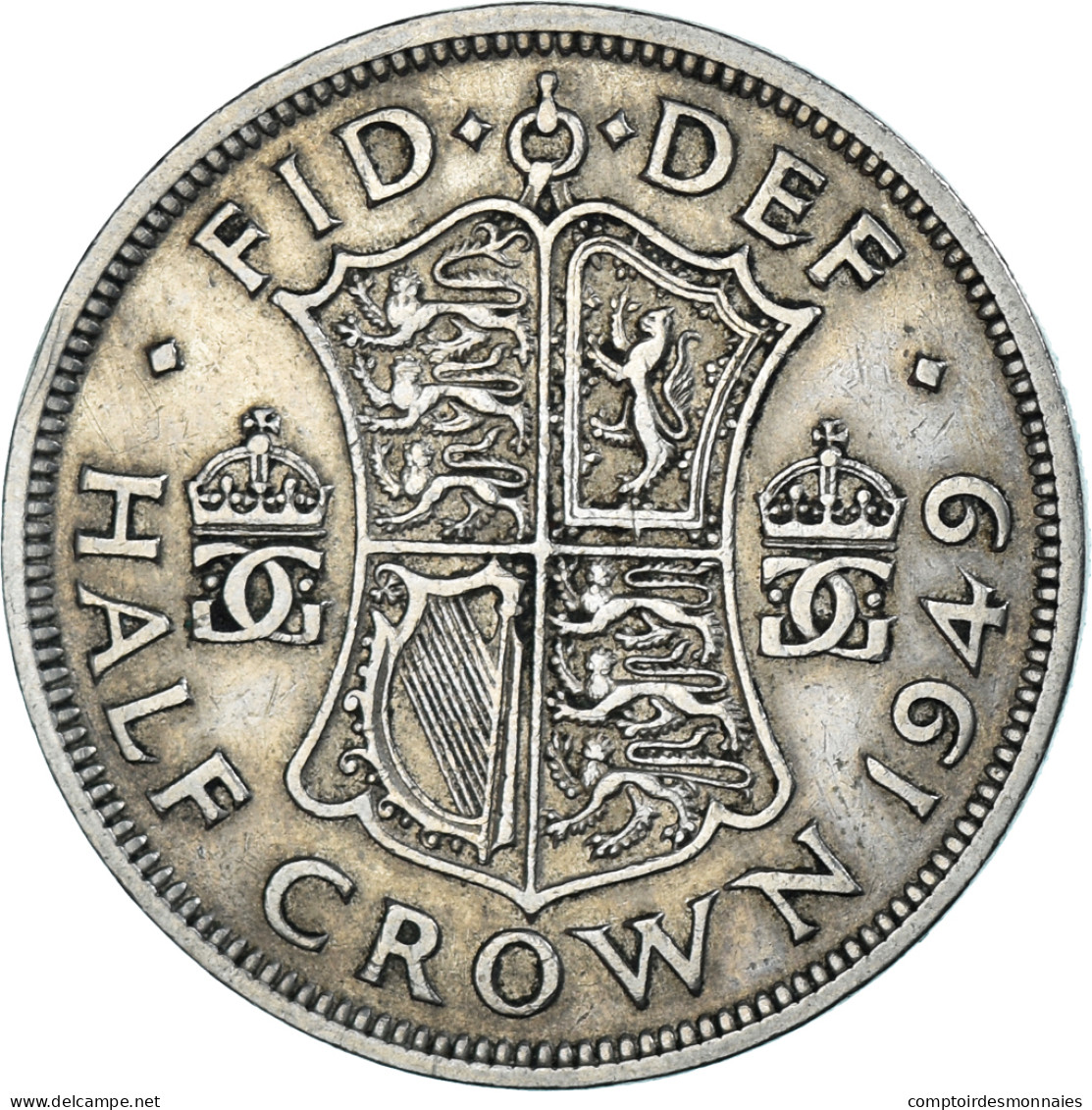 Monnaie, Grande-Bretagne, George VI, 1/2 Crown, 1949, TB+, Cupro-nickel, KM:879 - K. 1/2 Crown