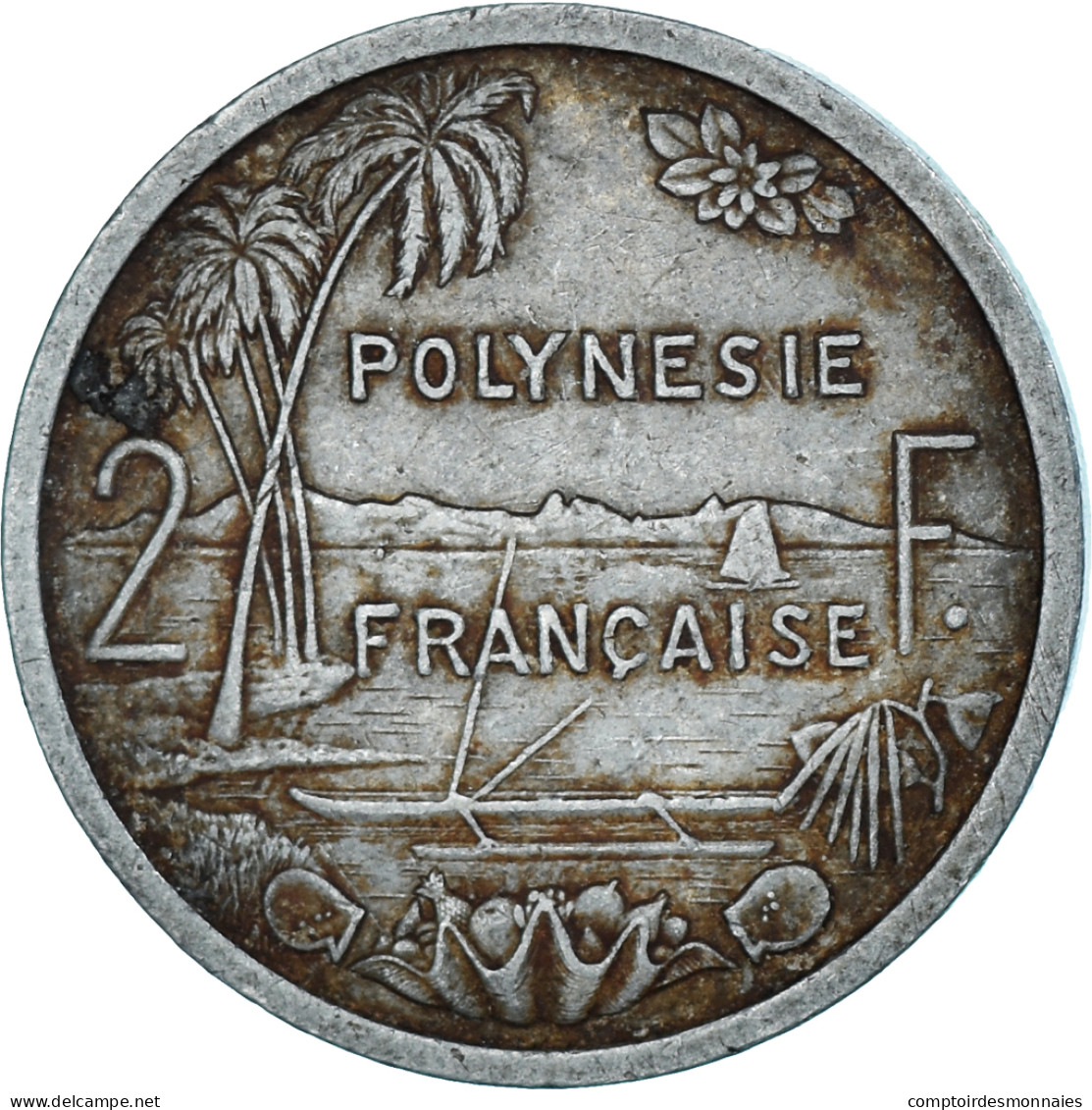 Monnaie, Polynésie Française, 2 Francs, 1965, Paris, TB, Aluminium, KM:3 - Frans-Polynesië