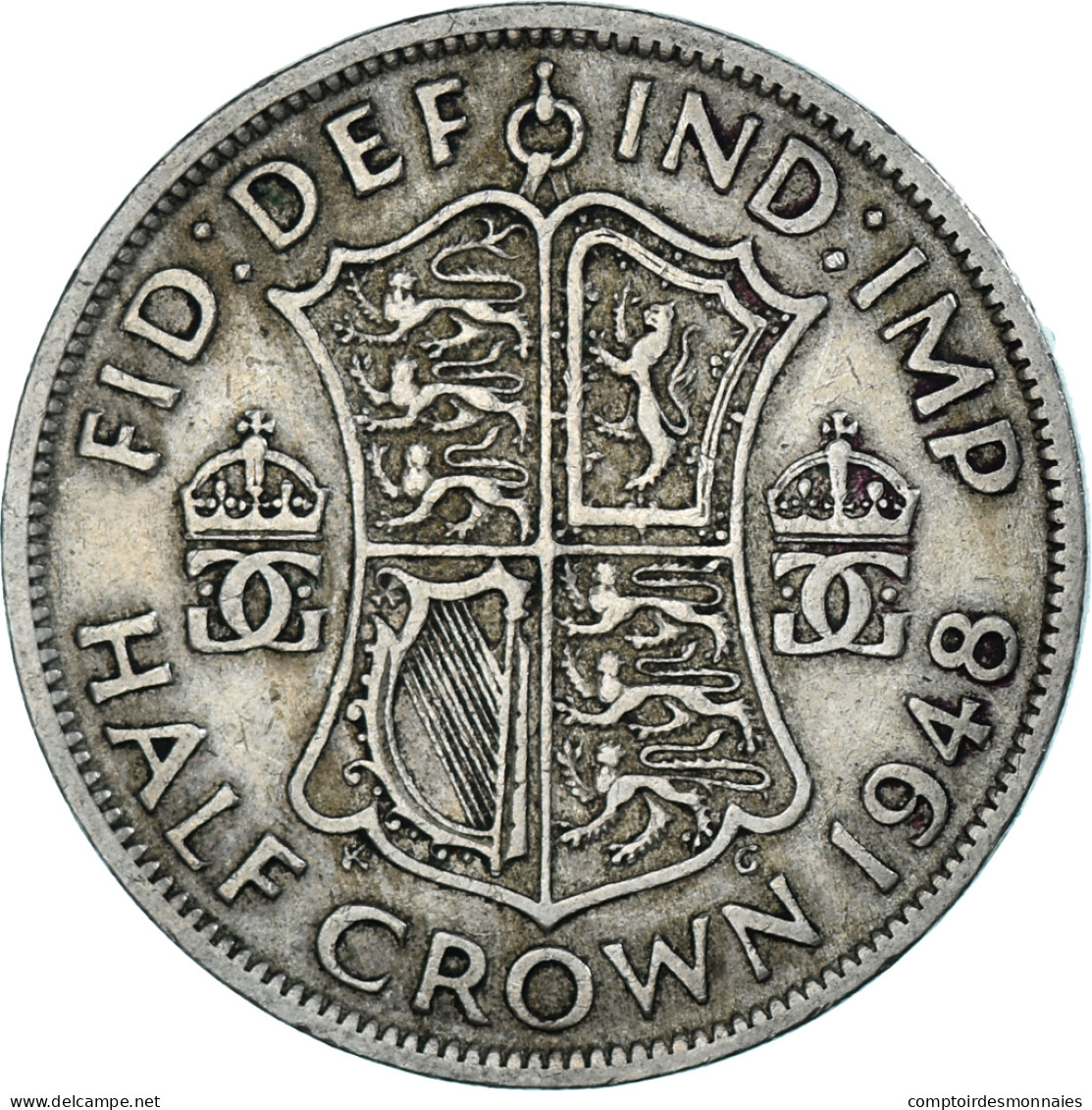 Monnaie, Grande-Bretagne, George VI, 1/2 Crown, 1948, TB+, Cupro-nickel, KM:879 - K. 1/2 Crown