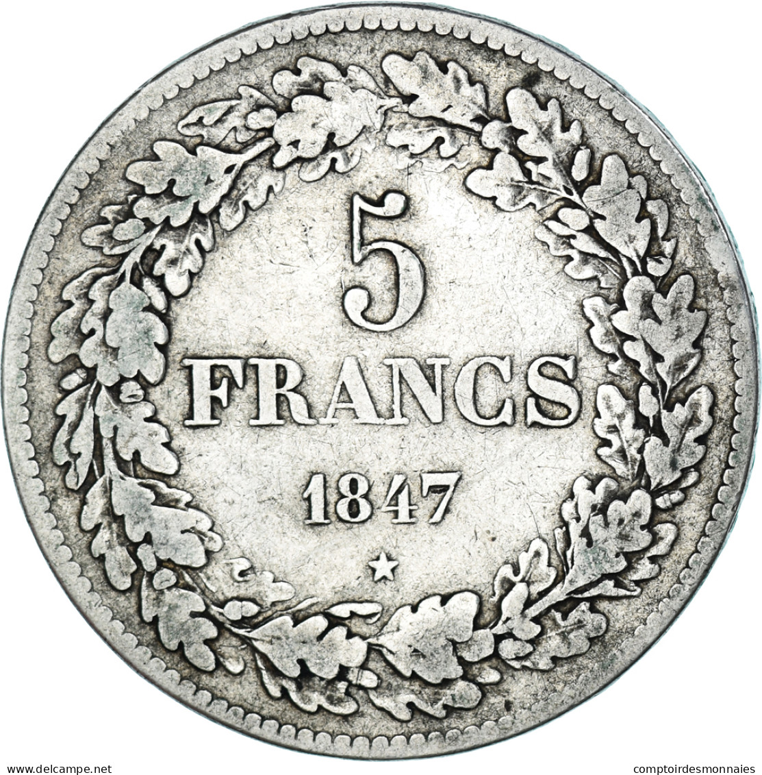 Monnaie, Belgique, Leopold I, 5 Francs, 5 Frank, 1847, TB+, Argent, KM:3.2 - 5 Francs