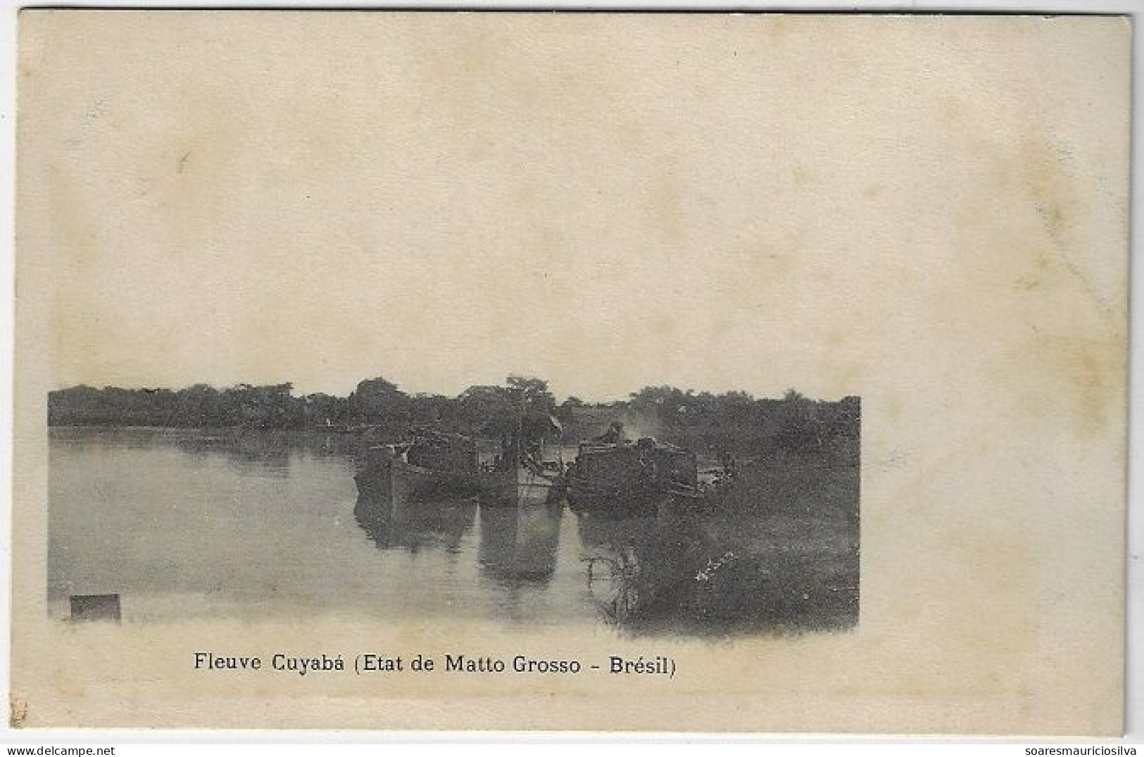 Brazil Mato Grosso 1910s Postcard Photo Boats On The Cuiaba River Unused - Cuiabá