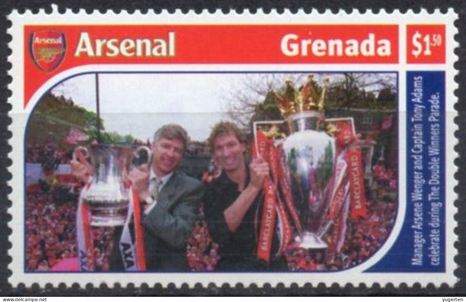 GRENADA 2002 - 1v - MNH - Football - England - Arsenal - Fußball - Fútbol - Futebol - Calcio - Soccer - Clubs Mythiques