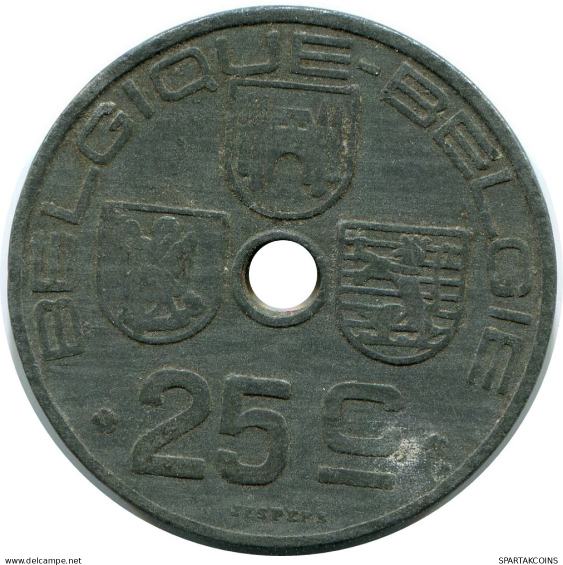 25 CENTIMES 1942 BÉLGICA BELGIUM Moneda BELGIE-BELGIQUE #AX369.E - 25 Cents