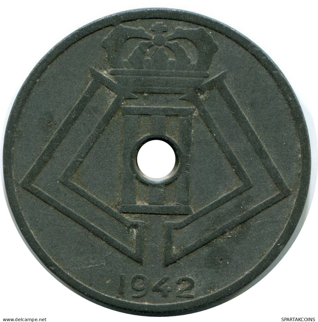 25 CENTIMES 1942 BÉLGICA BELGIUM Moneda BELGIE-BELGIQUE #AX369.E - 25 Centesimi