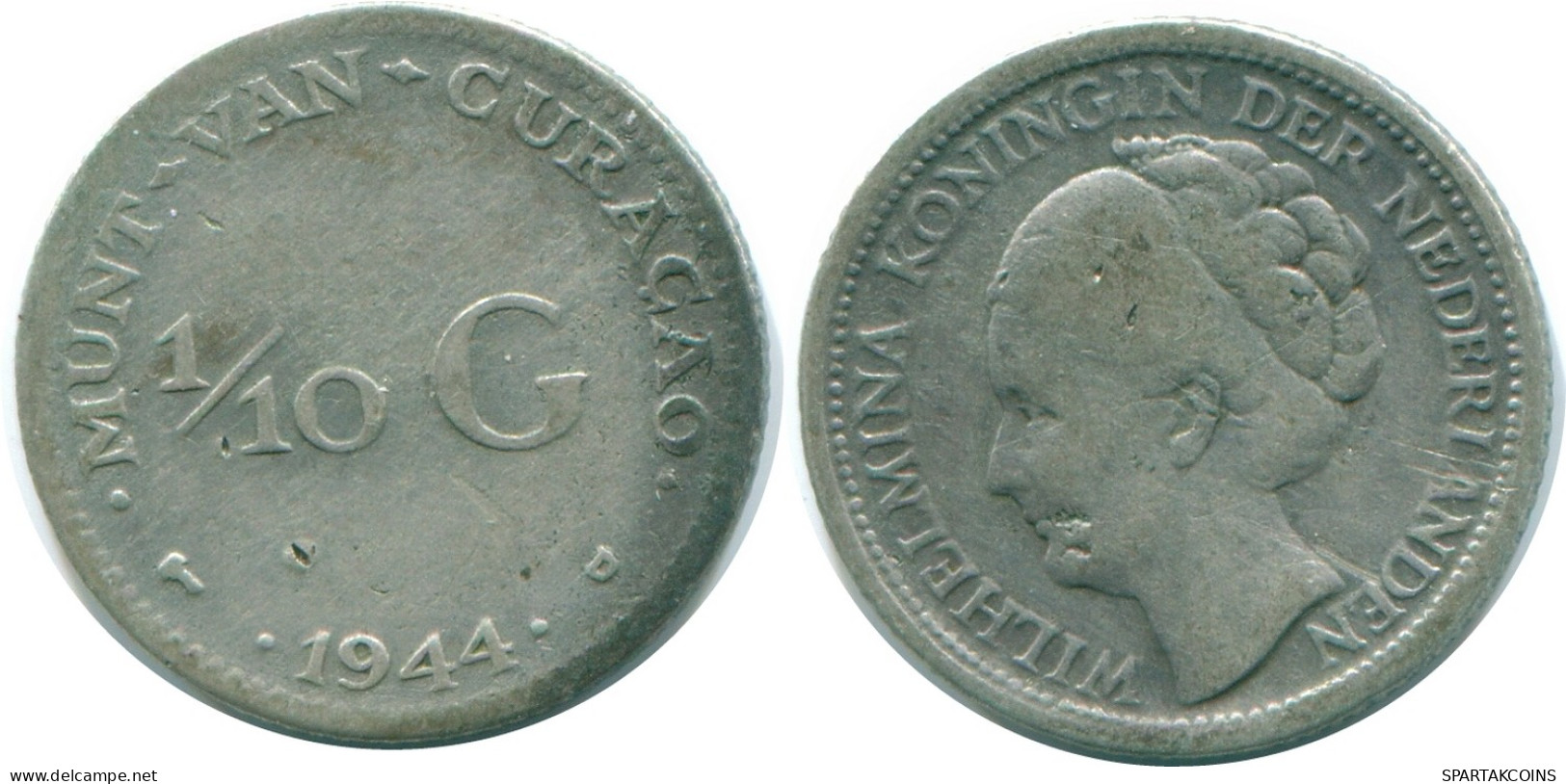 1/10 GULDEN 1944 CURACAO NEERLANDÉS NETHERLANDS PLATA #NL11780.3.E - Curacao