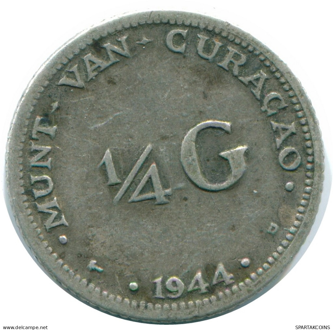1/4 GULDEN 1944 CURACAO NEERLANDÉS NETHERLANDS PLATA Colonial #NL10640.4.E - Curaçao