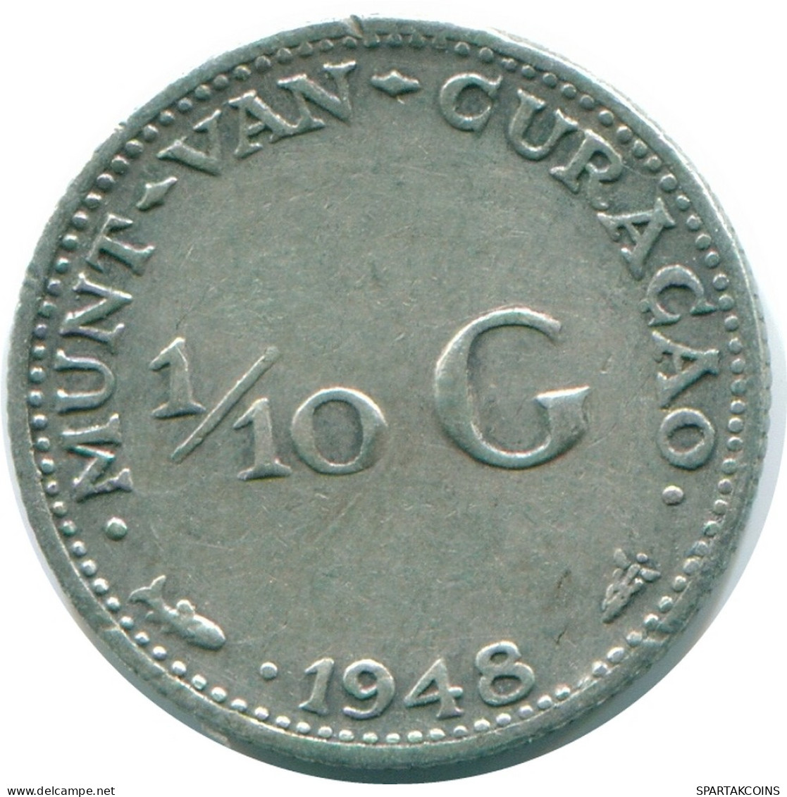 1/10 GULDEN 1948 CURACAO NEERLANDÉS NETHERLANDS PLATA #NL11910.3.E - Curacao