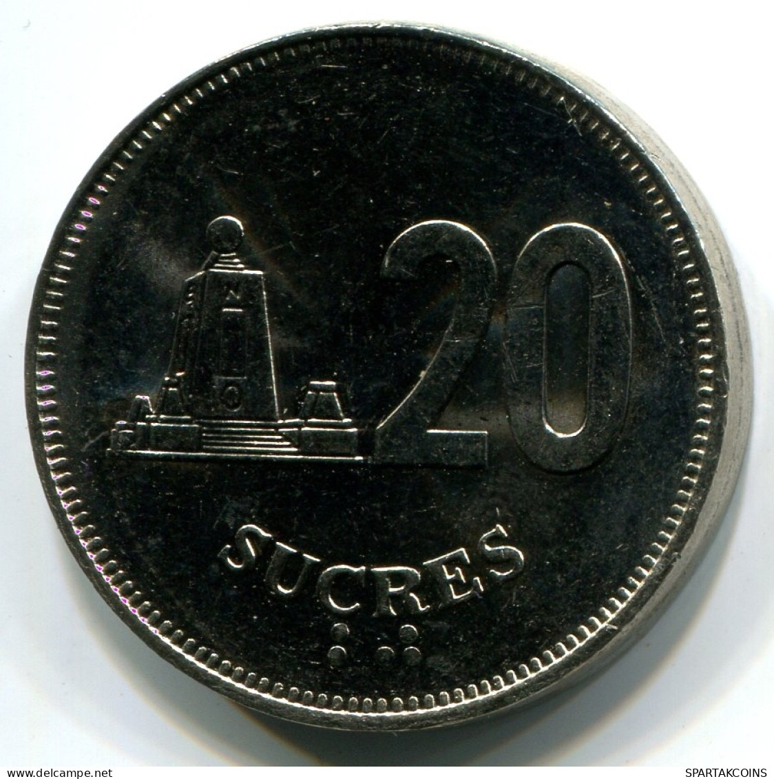 20 SUCRE 1991 ECUADOR UNC Moneda #W11122.E - Equateur