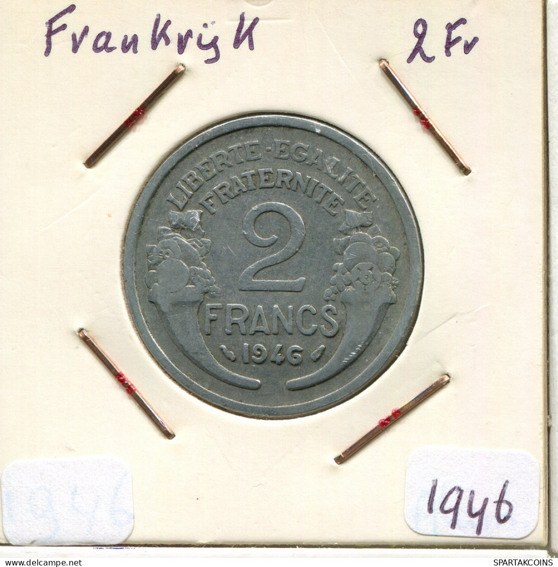 2 FRANCS 1946 FRANCIA FRANCE Moneda #AM599.E - 2 Francs