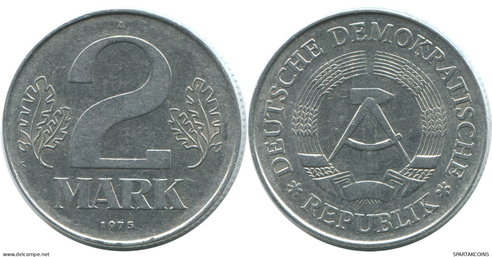 2 MARK 1975 A DDR EAST ALEMANIA Moneda GERMANY #AE130.E - 2 Marcos