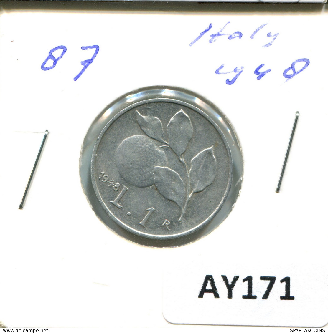 1 LIRA 1948 ITALIA ITALY Moneda #AY171.2.E - 1 Lira