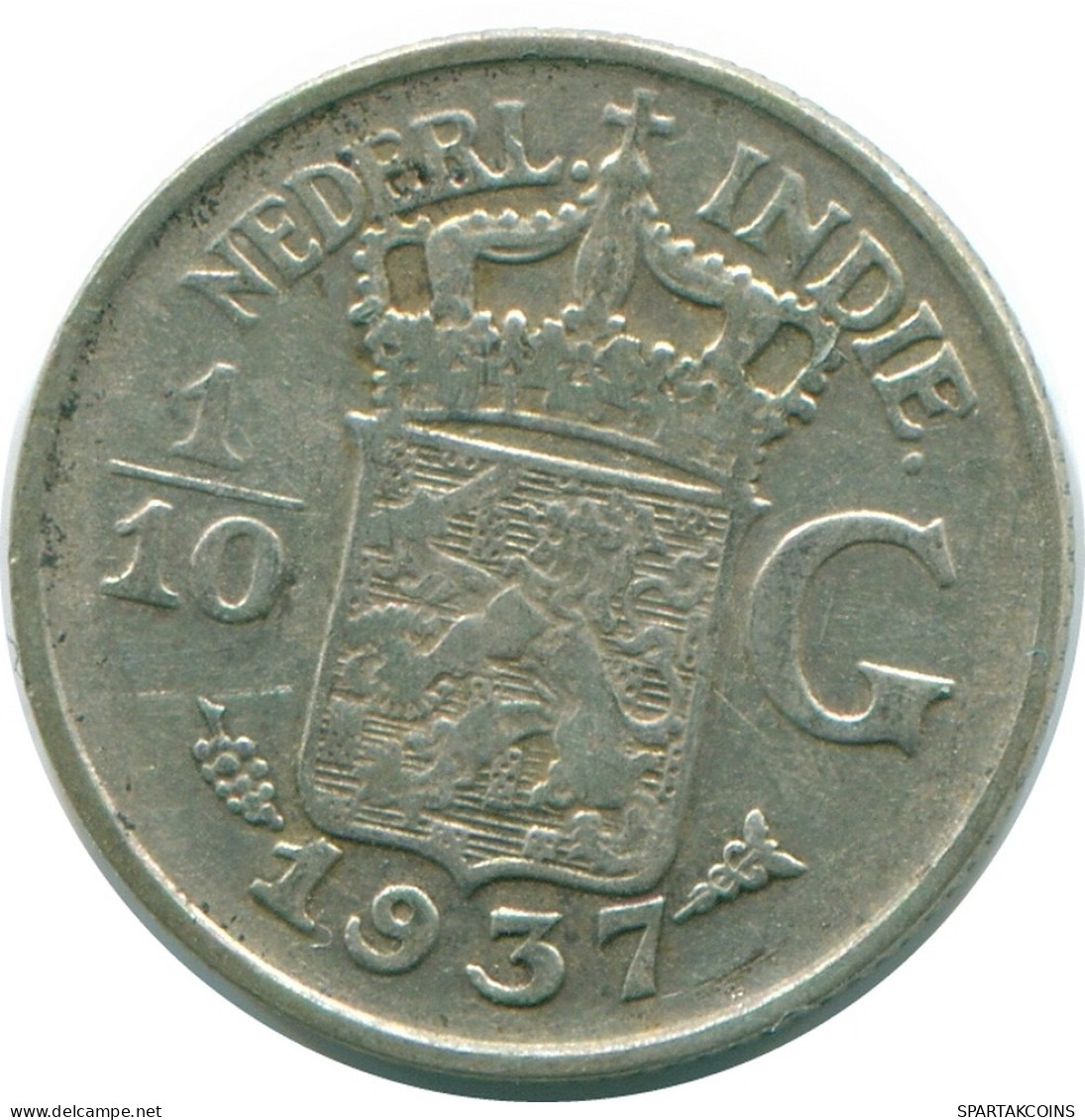 1/10 GULDEN 1937 INDIAS ORIENTALES DE LOS PAÍSES BAJOS PLATA #NL13491.3.E - Indes Néerlandaises