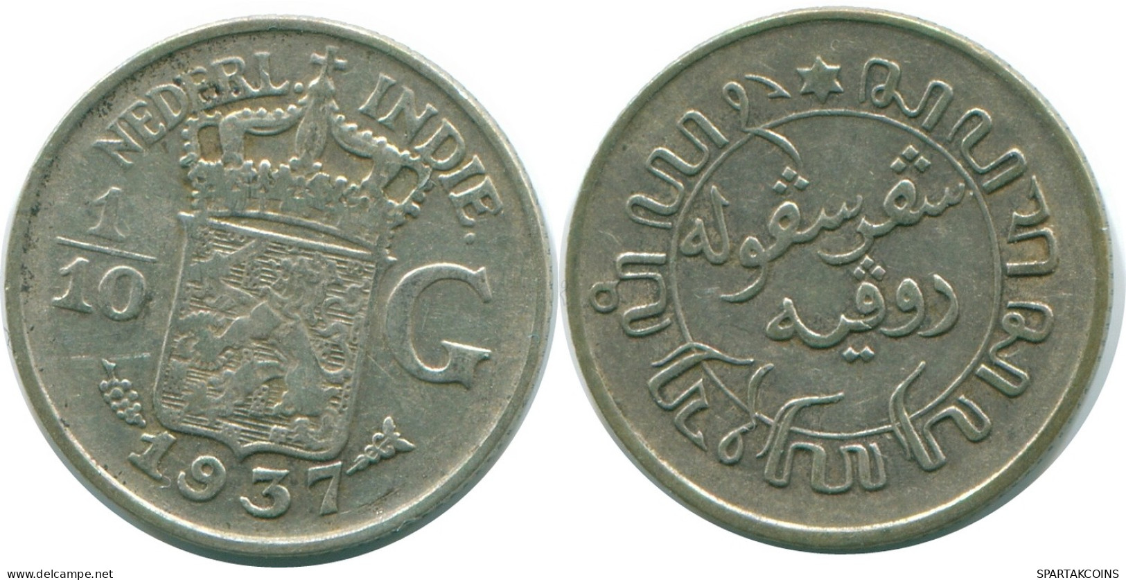 1/10 GULDEN 1937 INDIAS ORIENTALES DE LOS PAÍSES BAJOS PLATA #NL13491.3.E - Indes Néerlandaises