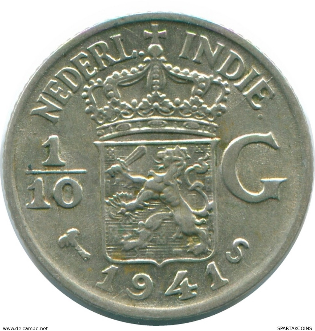 1/10 GULDEN 1941 S INDIAS ORIENTALES DE LOS PAÍSES BAJOS PLATA #NL13609.3.E - Indes Néerlandaises