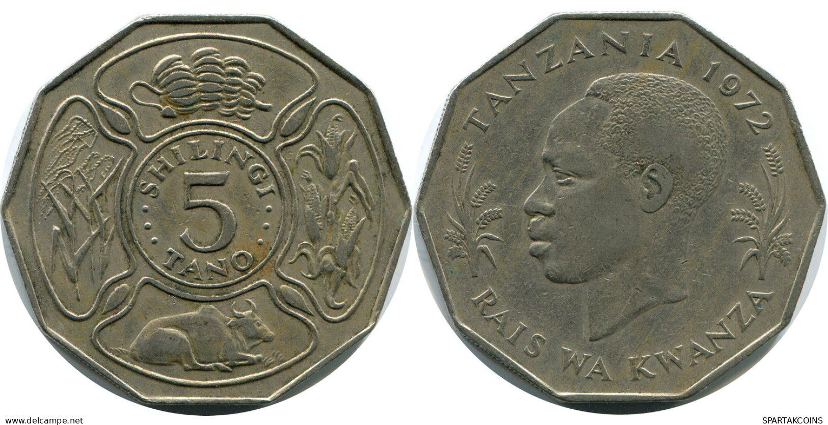 5 SHILINGI 1972 TANZANIA Moneda #AZ085.E - Tanzanía