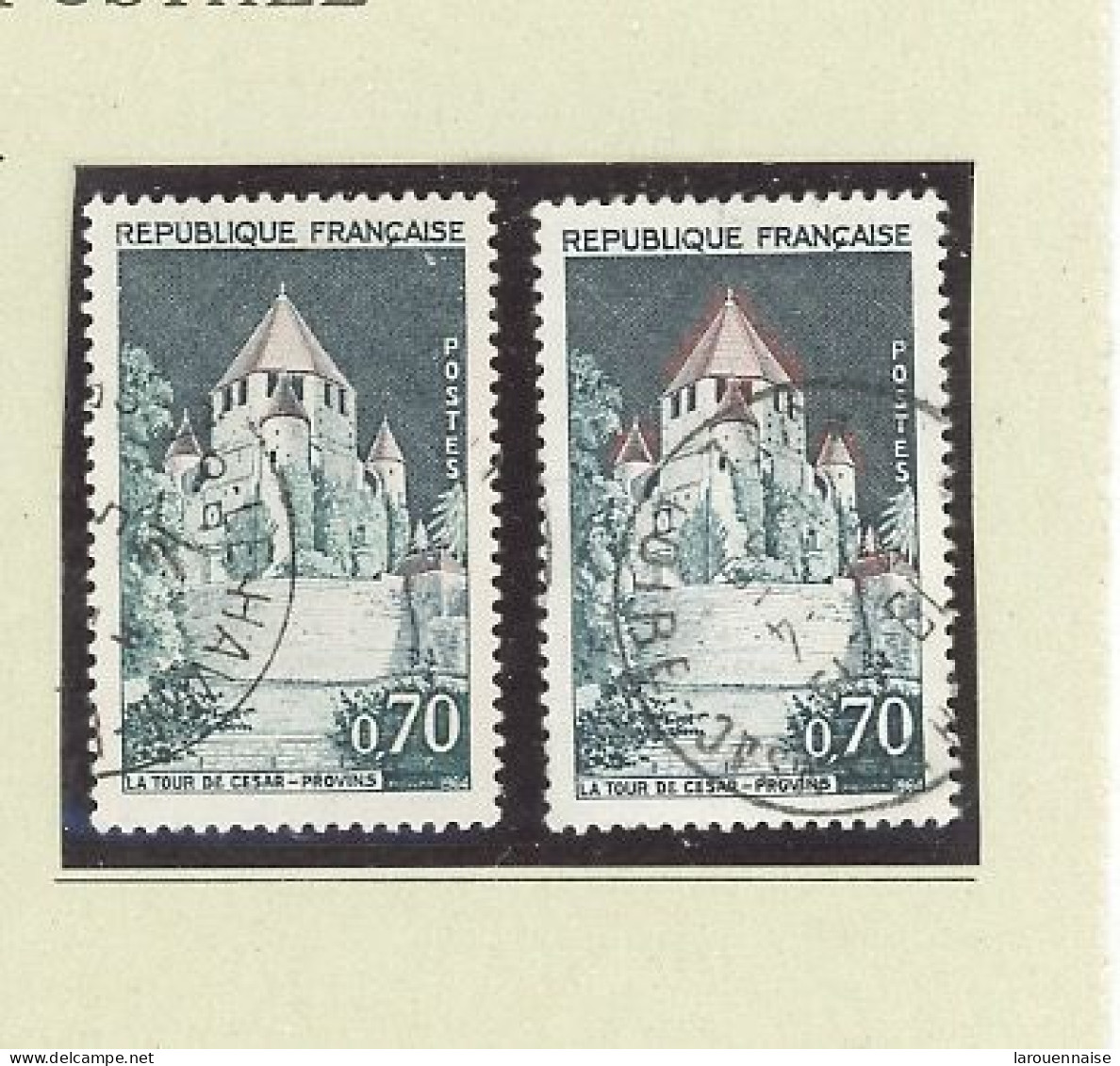 N°1392 A -b - TOUR DE PROVIN - VARIETE TOIT EN FLAMME  - Obl - - Used Stamps