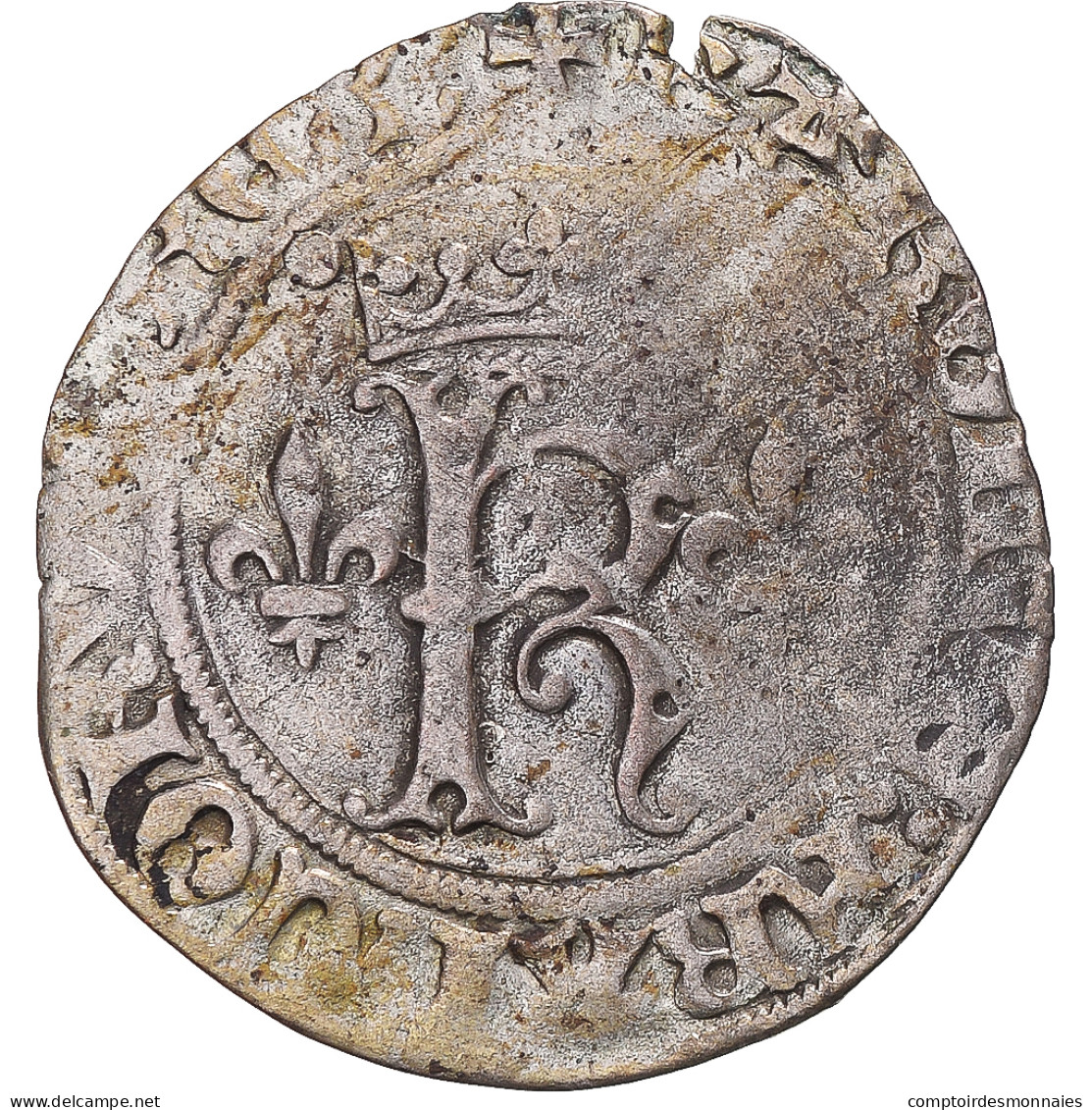 Monnaie, France, Charles VIII, Dizain Karolus, Paris, TTB, Billon, Gadoury:82 - 1483-1498 Karl VIII. Der Freundliche