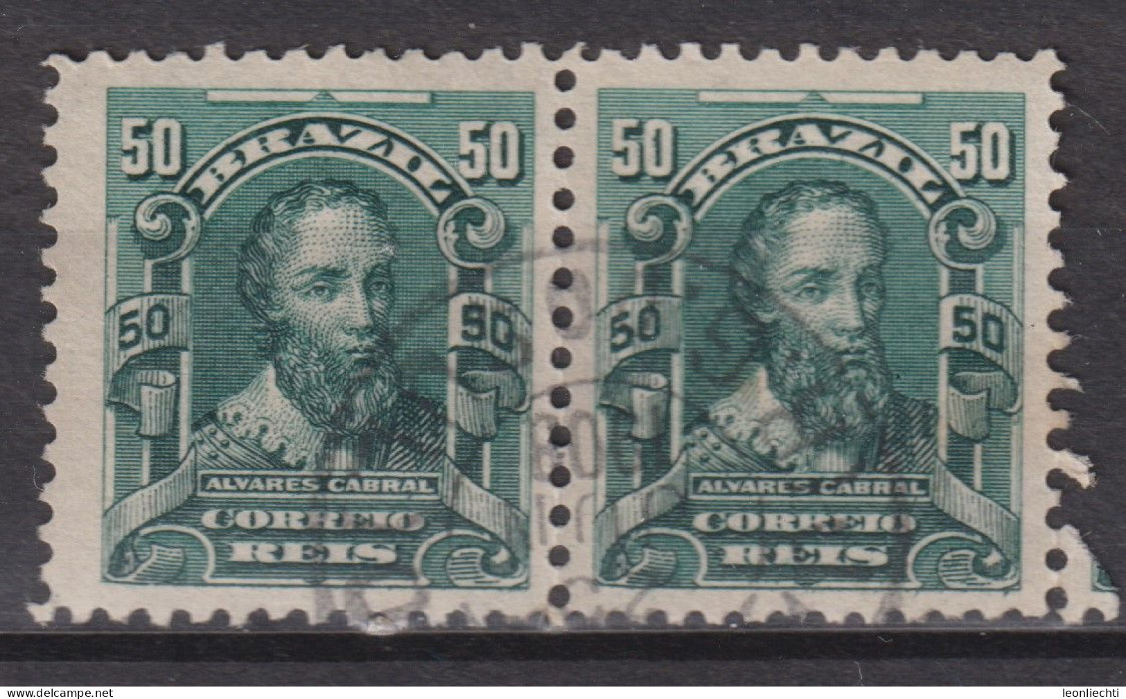 1906 Brasilien Mi:BR 165, Sn:BR 176, Yt:BR 130 Pedro Alvares Cabral (1467-1520), Personalities And Liberty Allegory - Oblitérés