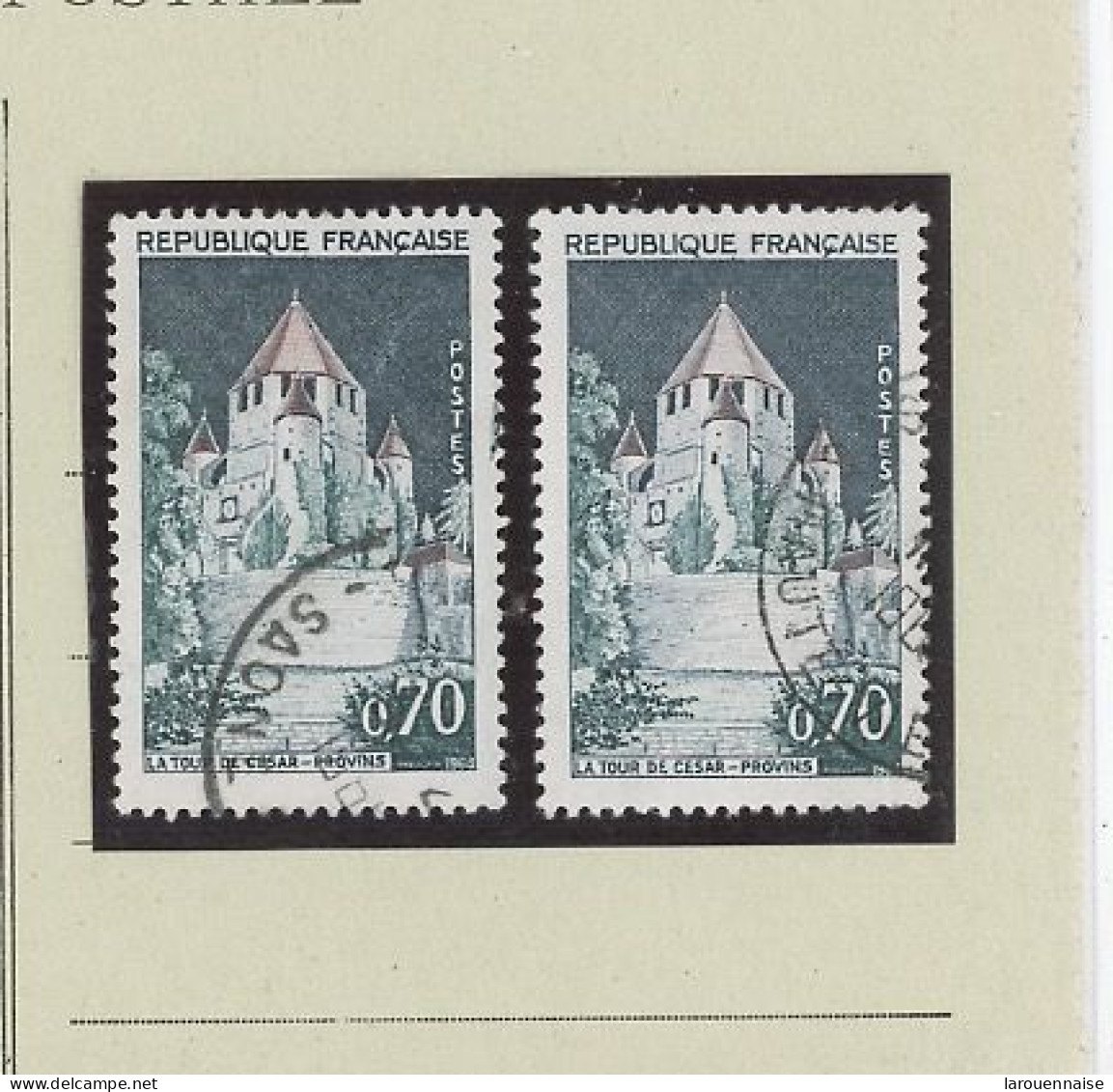 N°1392 A -a - TOUR DE PROVINS - VARIETE TOIT GRIS  - Obl - - Used Stamps