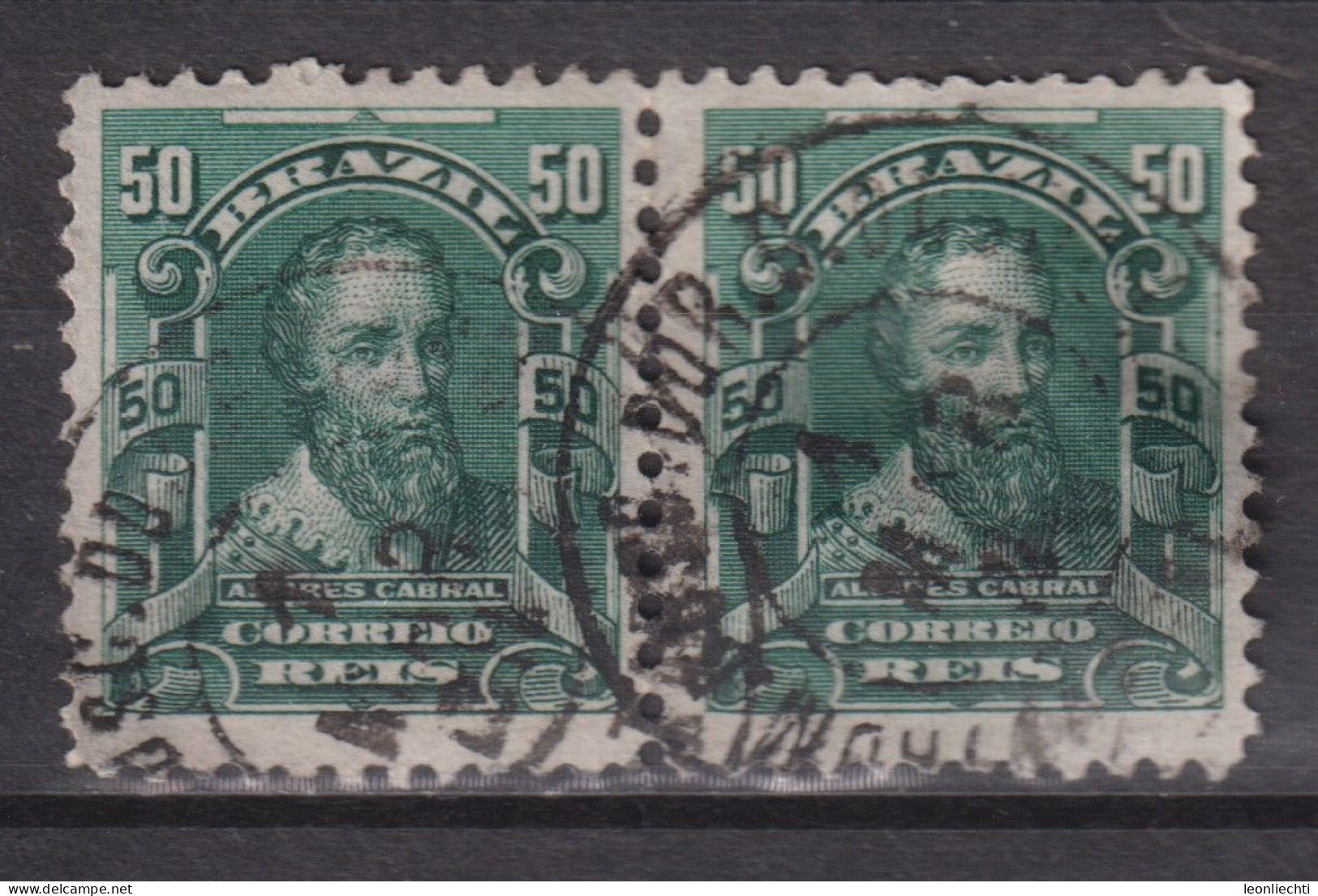 1906 Brasilien Mi:BR 165, Sn:BR 176, Yt:BR 130 Pedro Alvares Cabral (1467-1520), Personalities And Liberty Allegory - Oblitérés