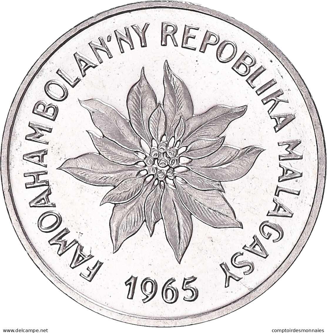 Monnaie, Madagascar, 2 Francs, 1965, Paris, ESSAI, FDC, Acier Inoxydable, KM:E7 - Madagascar