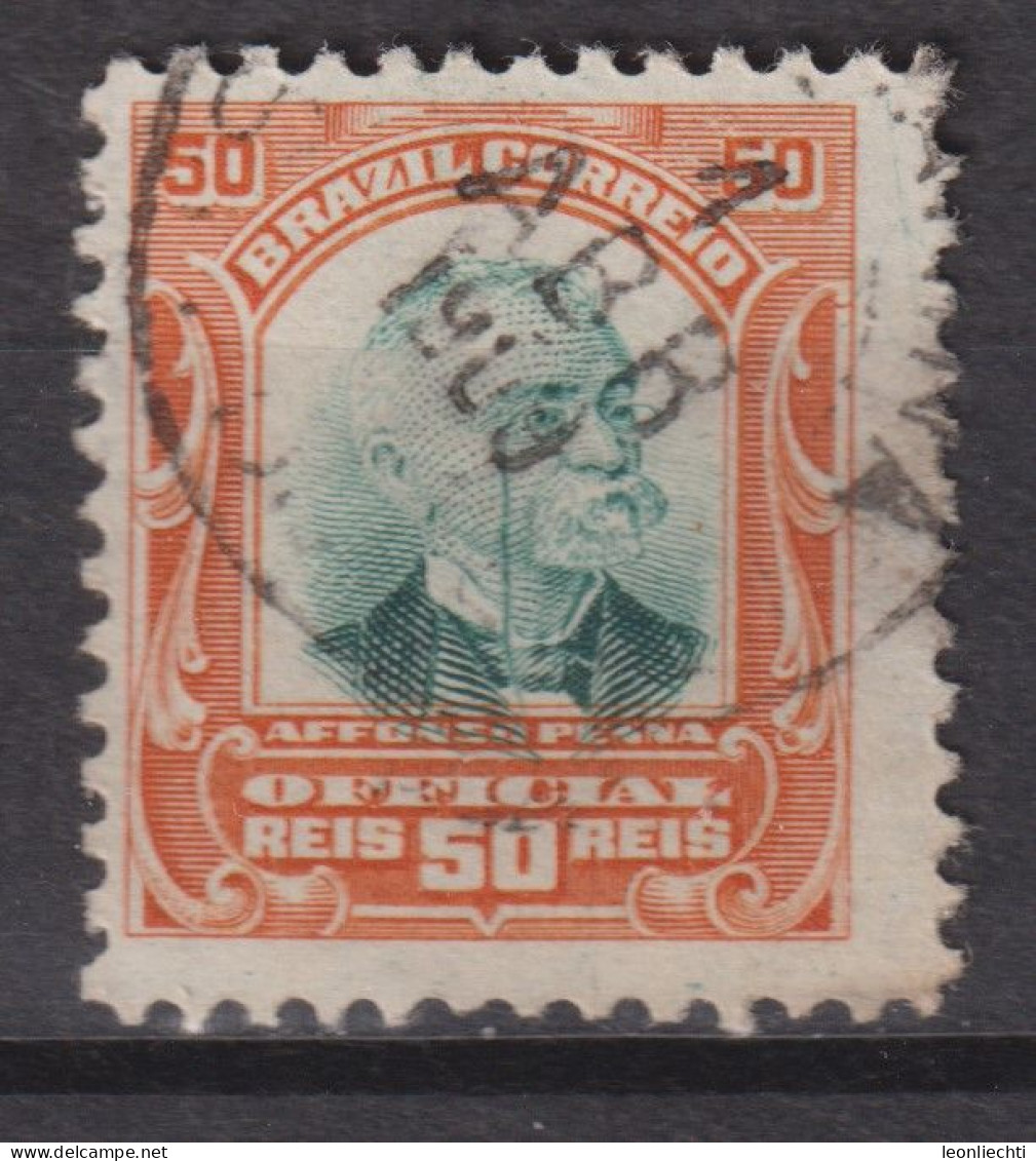 1906 Brasilien  Mi:BR D3, Sn:BR O3, Yt:BR S3, Afonso Augusto Moreira Pena, Dienstmarke - Used Stamps