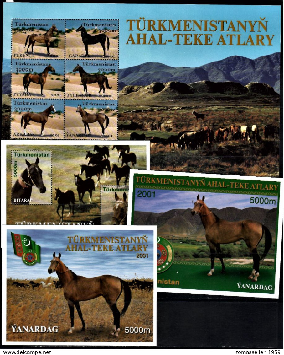 .Turkmenistan. 2001 Akhal-Teke Horses (4 S/s).MNH** - Turkménistan