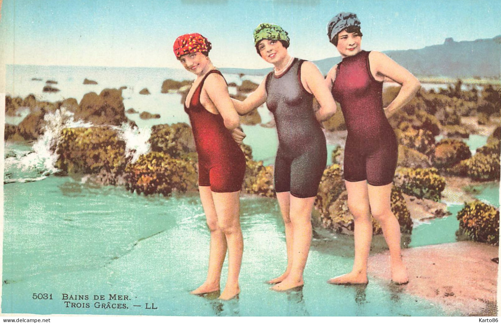 Mode Bains * BAIN DE MER TROIS GRACES Baigneuses * Baigneuse En Maillot De Bain * Femme - Mode