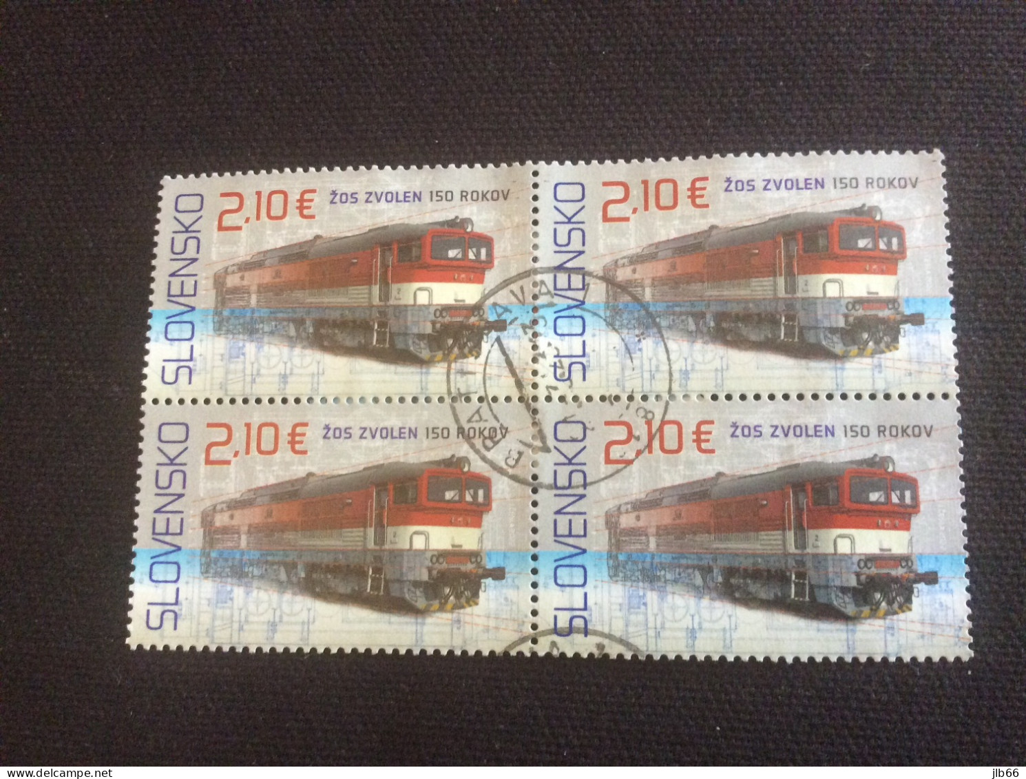2022 Bloc De 4 Yvert 853 Oblitéré 150 Ans De La Station Ferroviaire Et De Maintenance Des Trains De Zvolen - Used Stamps