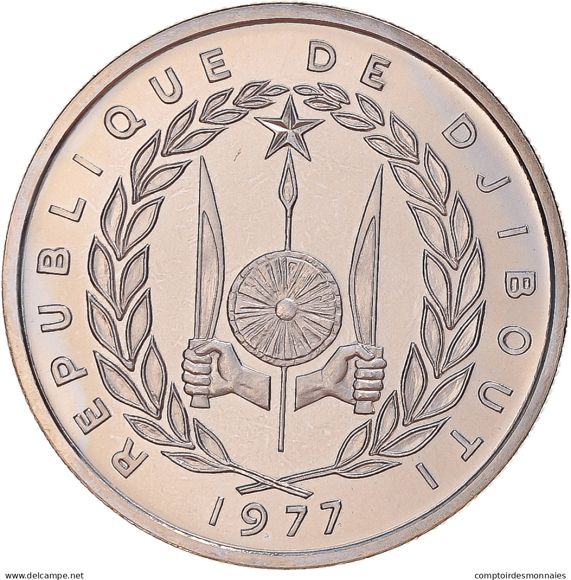 Monnaie, Djibouti, 50 Francs, 1977, Paris, ESSAI, FDC, Cupro-nickel, KM:E6 - Dschibuti