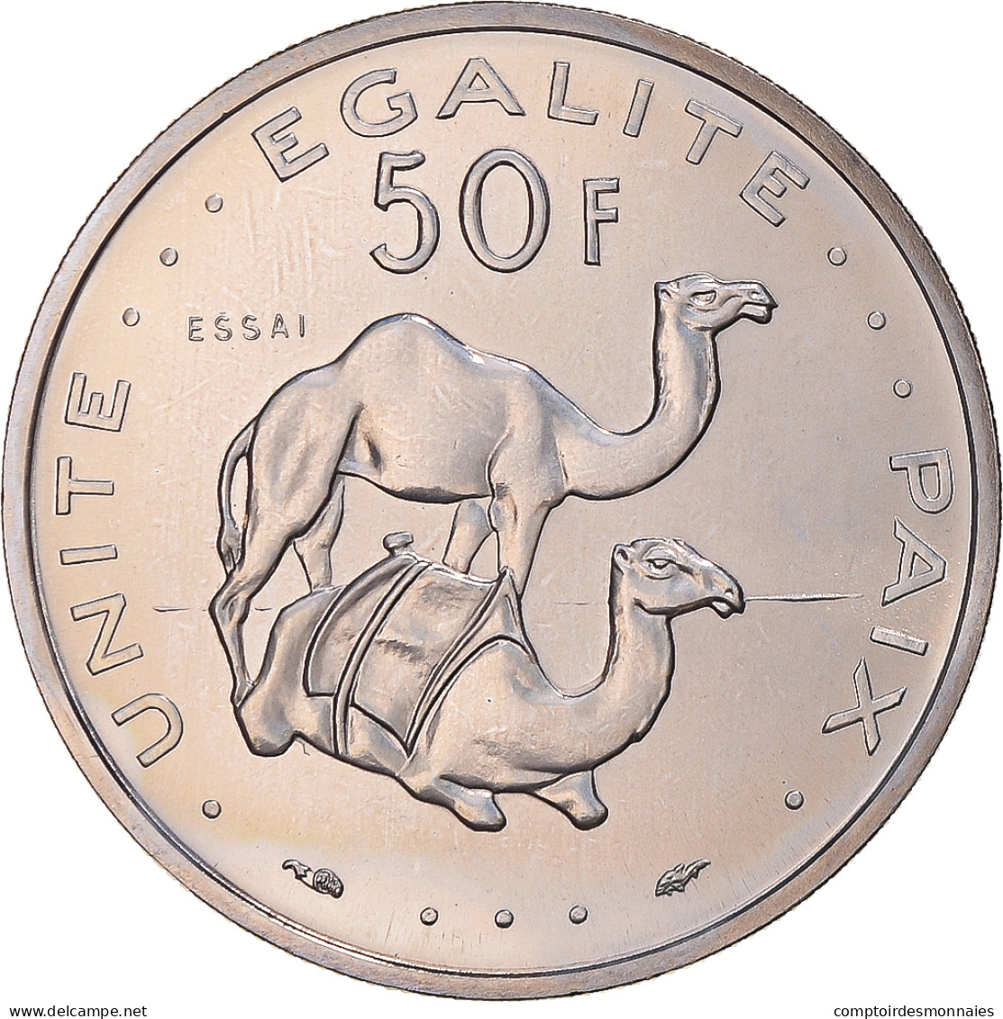 Monnaie, Djibouti, 50 Francs, 1977, Paris, ESSAI, FDC, Cupro-nickel, KM:E6 - Dschibuti