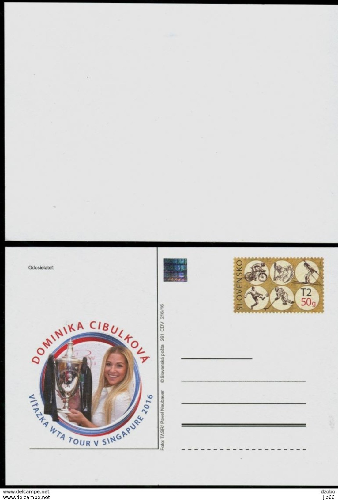 Slovaquie 2016 EPC Sport Tennis Dominika CIBULKOVA Master De Tennis De Singapour Winner WTA Tour Singapore - Postcards