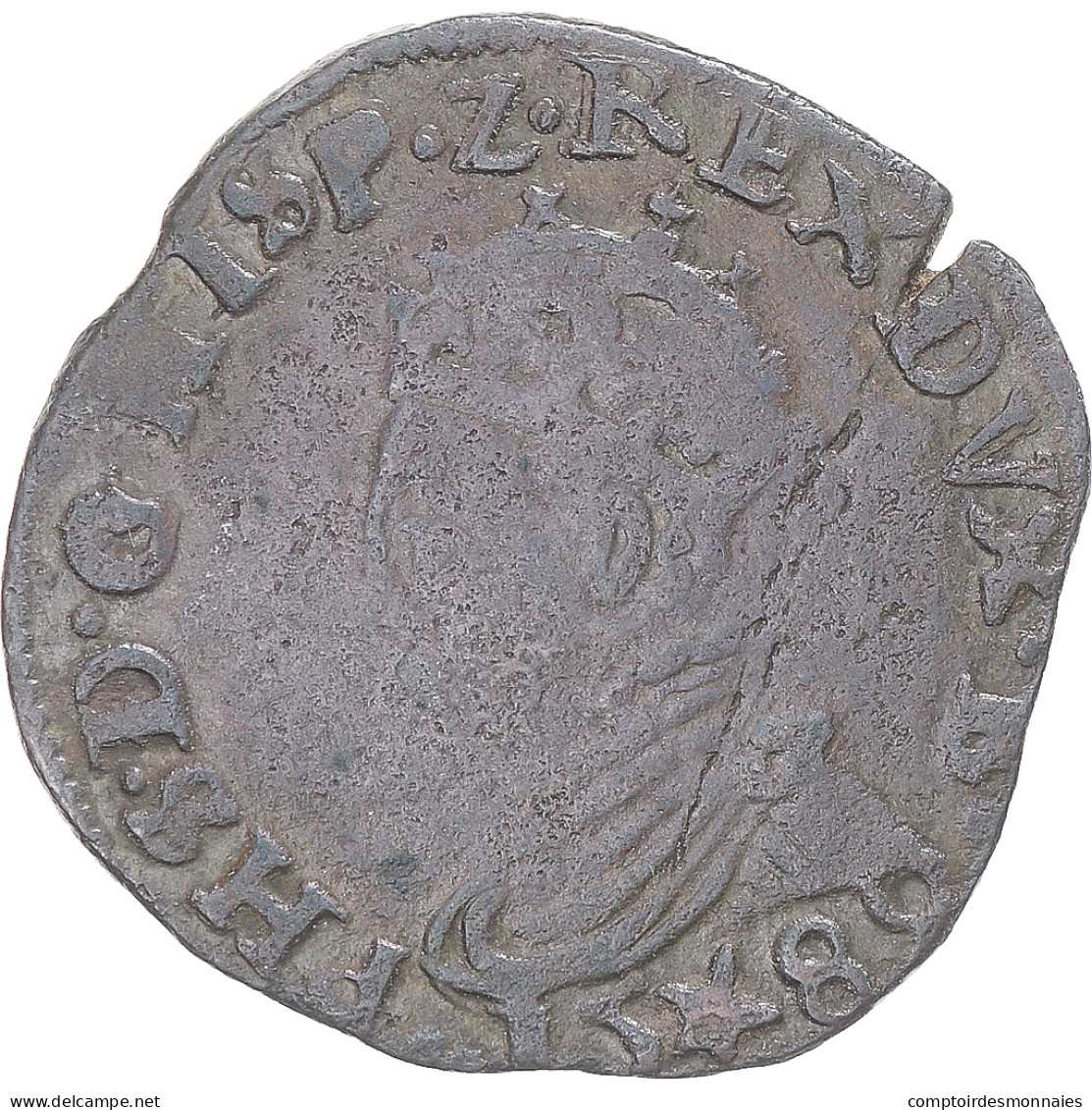 Monnaie, Pays-Bas Espagnols, Philippe II, Liard, 1589, Maastricht, TB+, Cuivre - …-1795 : Vereinigte Provinzen