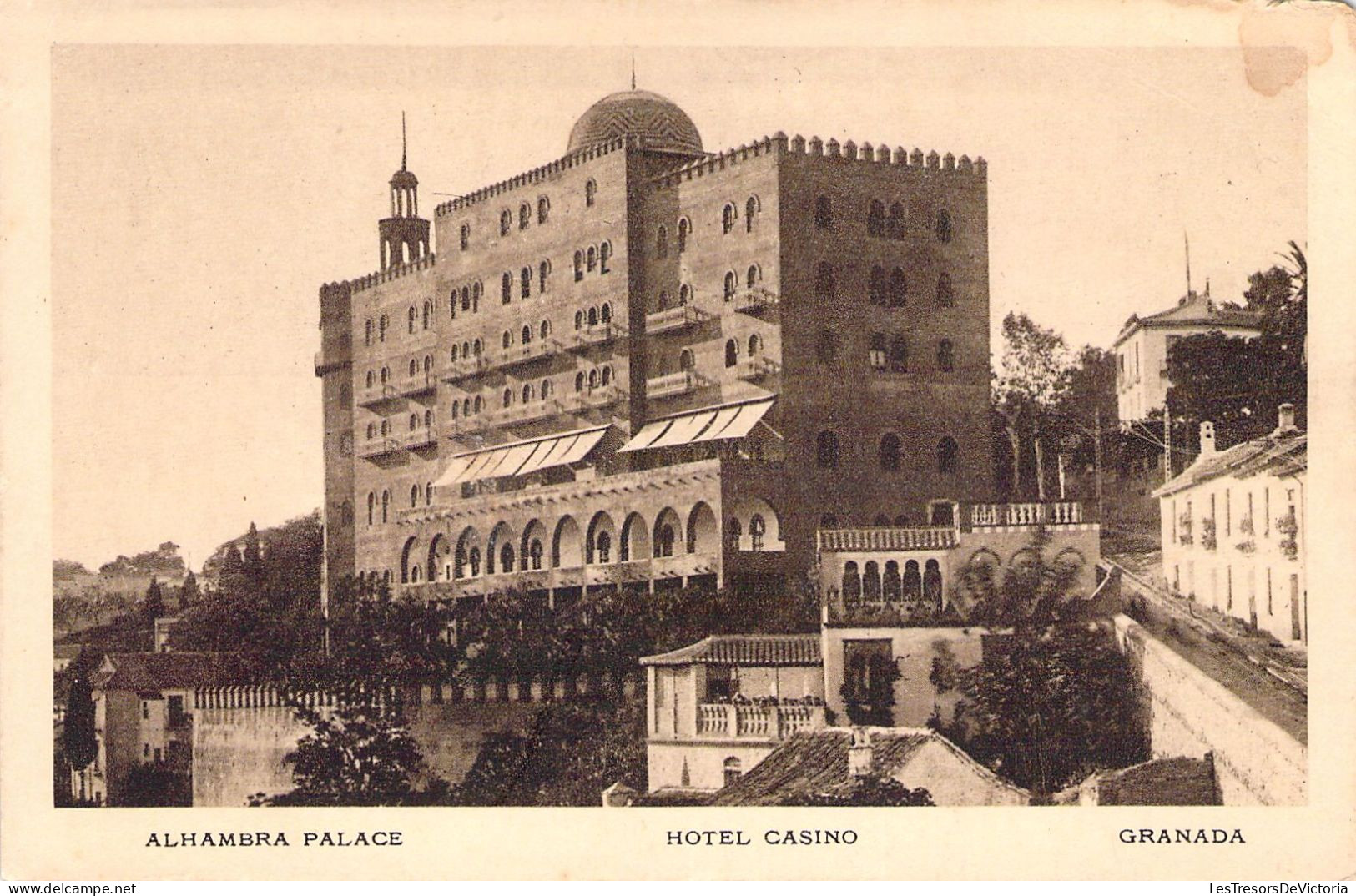 ESPAGNE - Granada - Hotel Casino - Alhambra - Carte Postale Ancienne - Granada