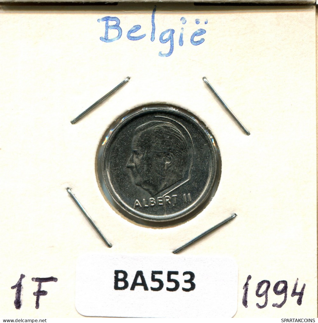 1 FRANC 1994 DUTCH Text BELGIQUE BELGIUM Pièce #BA553.F - 1 Franc