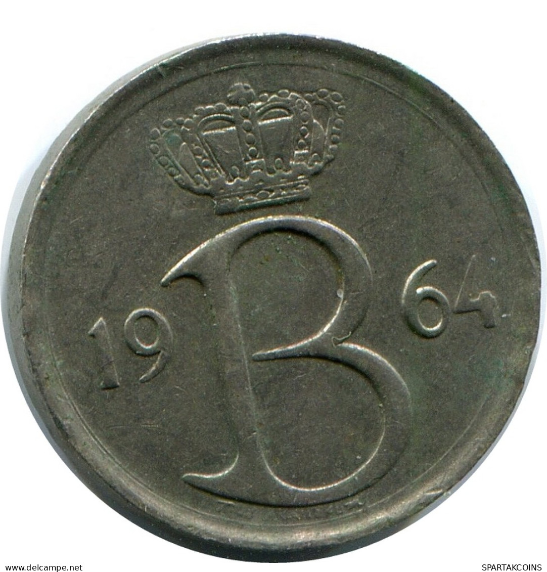 25 CENTIMES 1964 BELGIQUE BELGIUM Pièce #AH834.1.F - 25 Cents