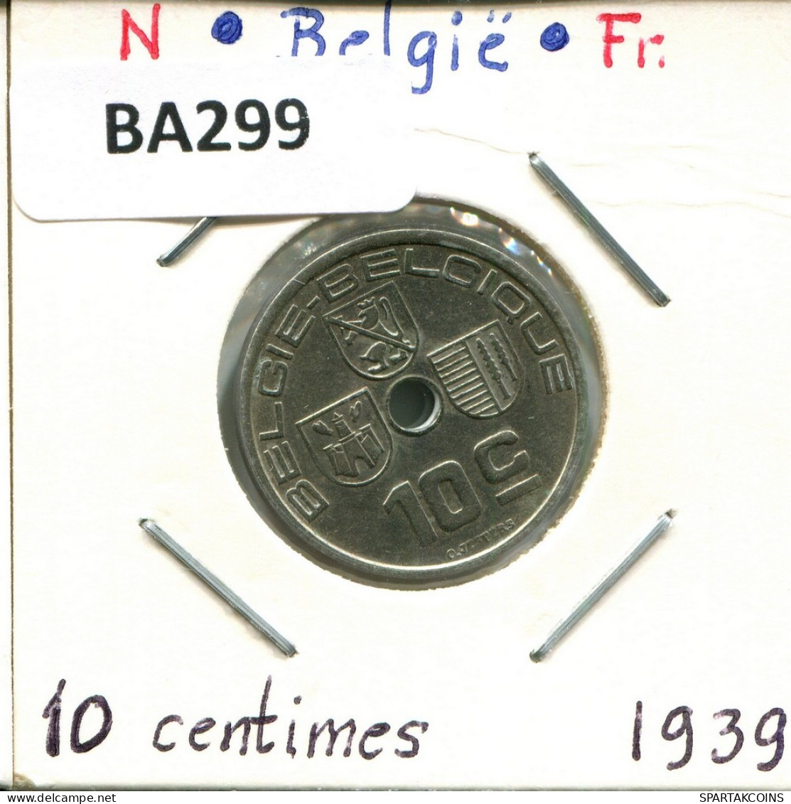 10 CENTIMES 1939 BELGIQUE-BELGIE BELGIQUE BELGIUM Pièce #BA299.F - 10 Centimos
