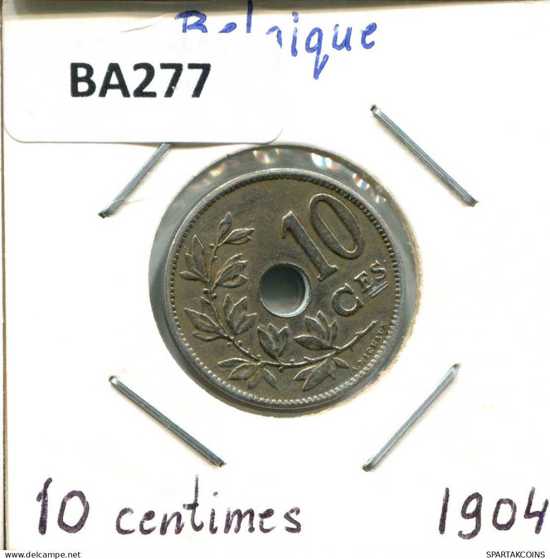 10 CENTIMES 1904 FRENCH Text BELGIQUE BELGIUM Pièce #BA277.F - 10 Centimes
