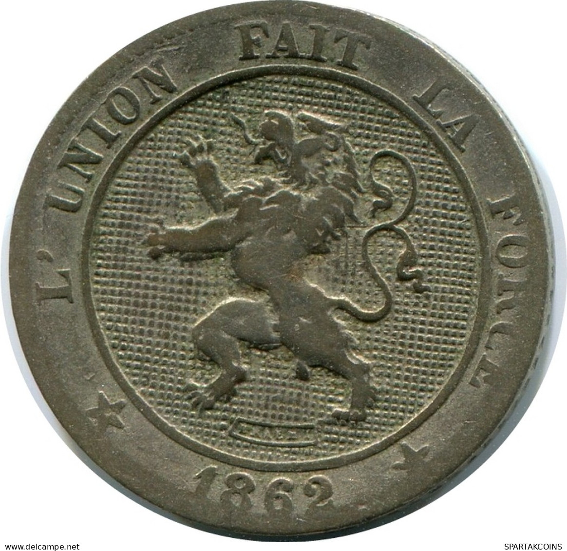 5 CENTIMES 1862 BELGIQUE BELGIUM Pièce #AX362.F - 5 Cent