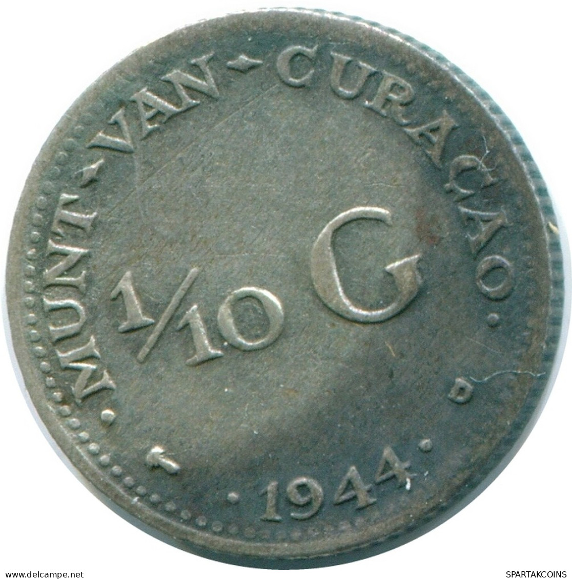 1/10 GULDEN 1944 CURACAO NÉERLANDAIS NETHERLANDS ARGENT Colonial Pièce #NL11756.3.F - Curacao