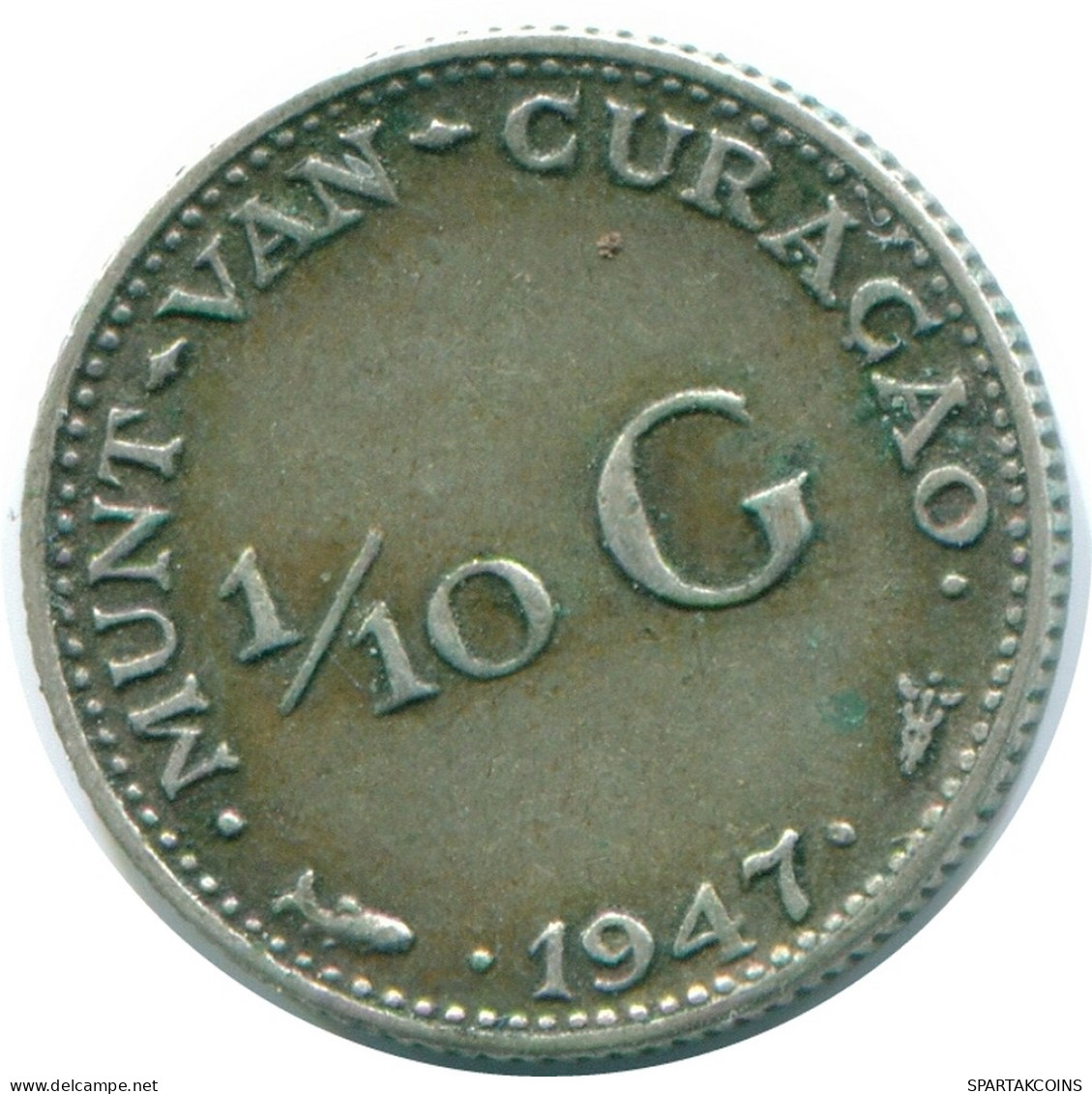 1/10 GULDEN 1947 CURACAO NÉERLANDAIS NETHERLANDS ARGENT Colonial Pièce #NL11847.3.F - Curaçao
