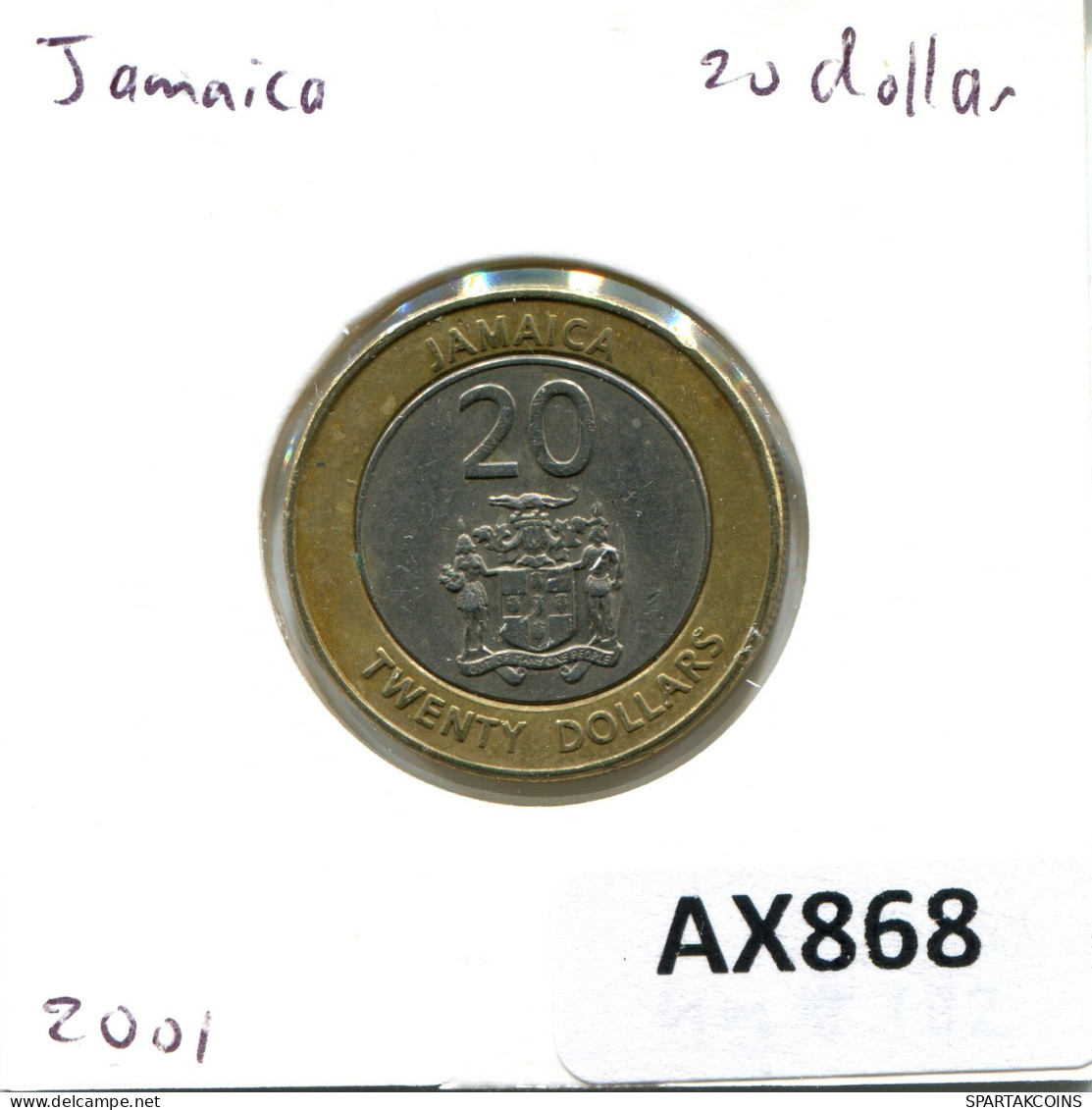 20 DOLLAR 2001 JAMAÏQUE JAMAICA BIMETALLIC Pièce #AX868.F - Giamaica